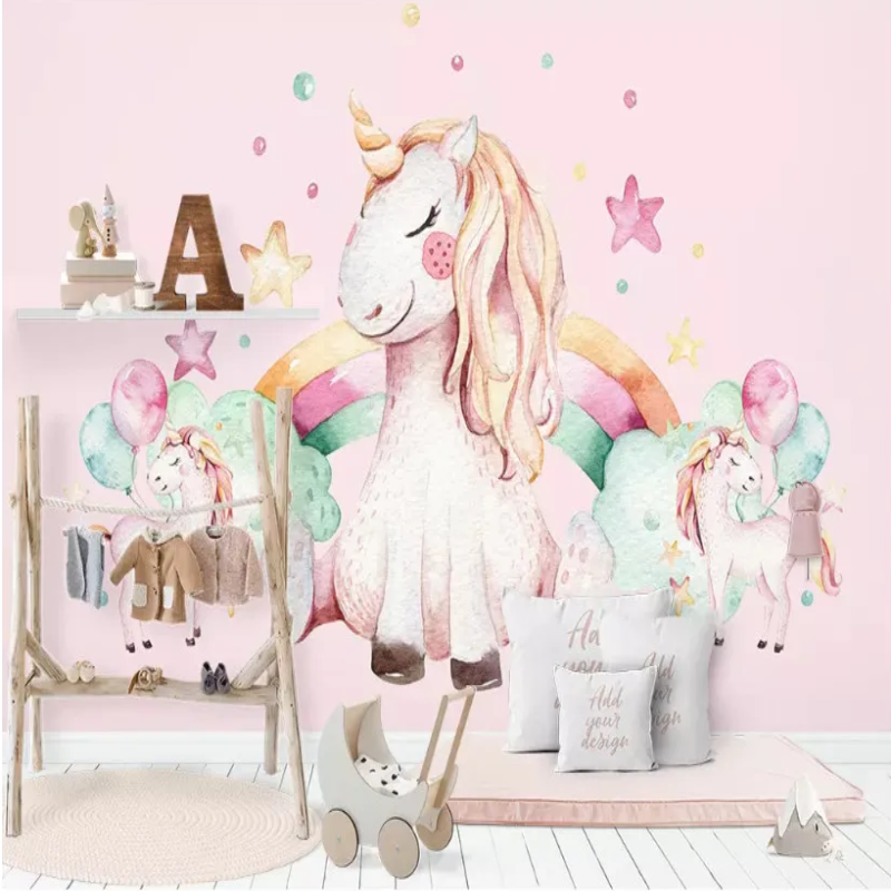 3D Wallpaper Unicorn Playtime Daycare